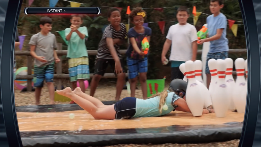 Human Bowling Showdown — Peacock Kids — Skript Cinema branded video still